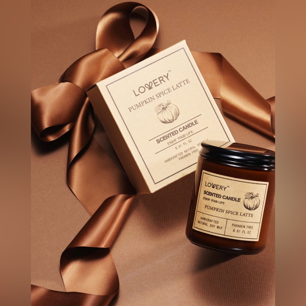 🆕🕯️ LOVERY LIMITED EDITION PUMPKIN SPICE LATTE SCENTED CANDLE. BRAND NEW! - Picture 3 of 6
